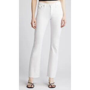 AG ADRIANO GOLDSCHMEID White "Angel" Mid-Rise Raw Hem Bootcut Jeans Size 28